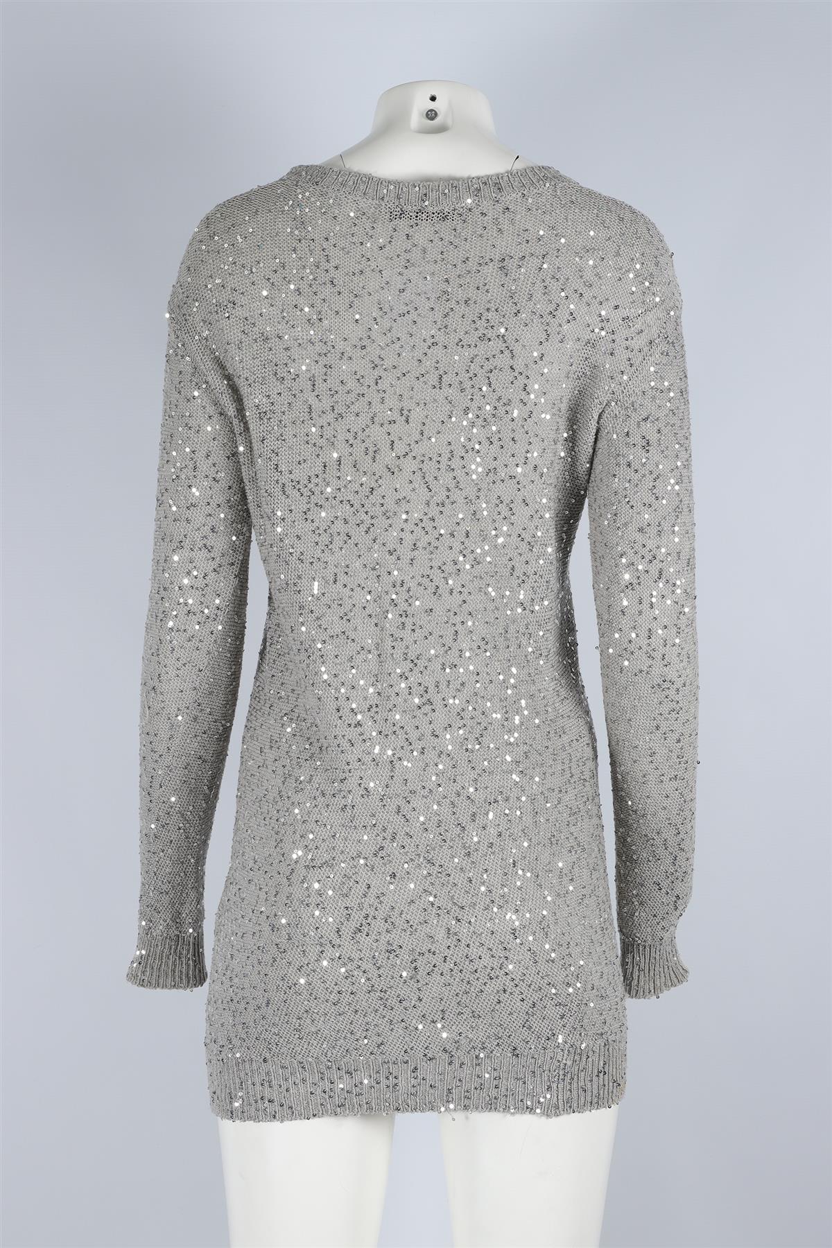 STELLA MCCARTNEY SILVER COTTON SWEATER IT 38 UK 6
