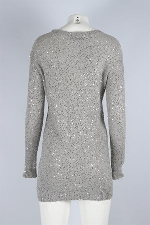 STELLA MCCARTNEY SILVER COTTON SWEATER IT 38 UK 6