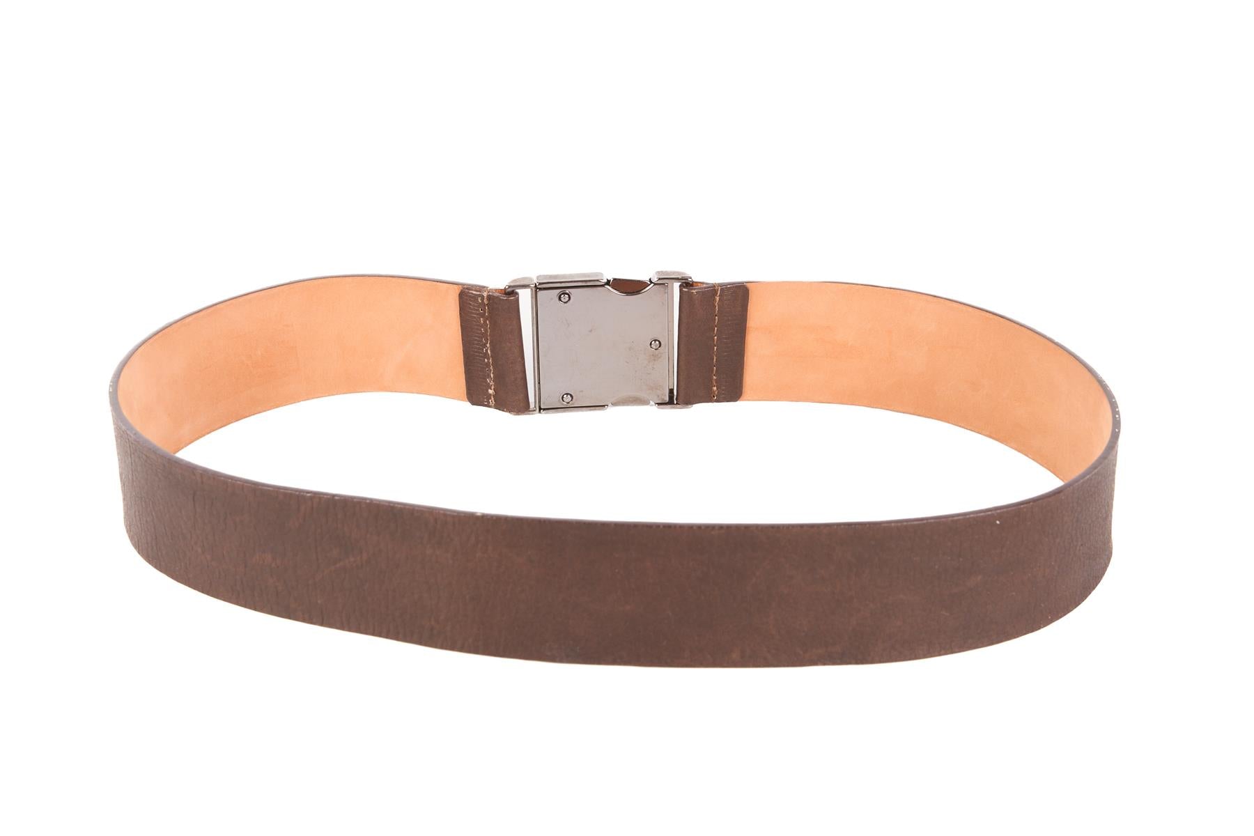 MAX MARA BROWN LEATHER WAIST BELT SMALL