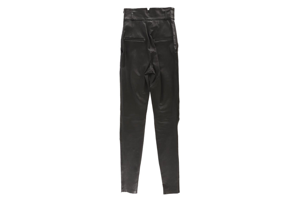 SKIIM BLACK LEATHER SKINNY PANTS FR 34 UK 6