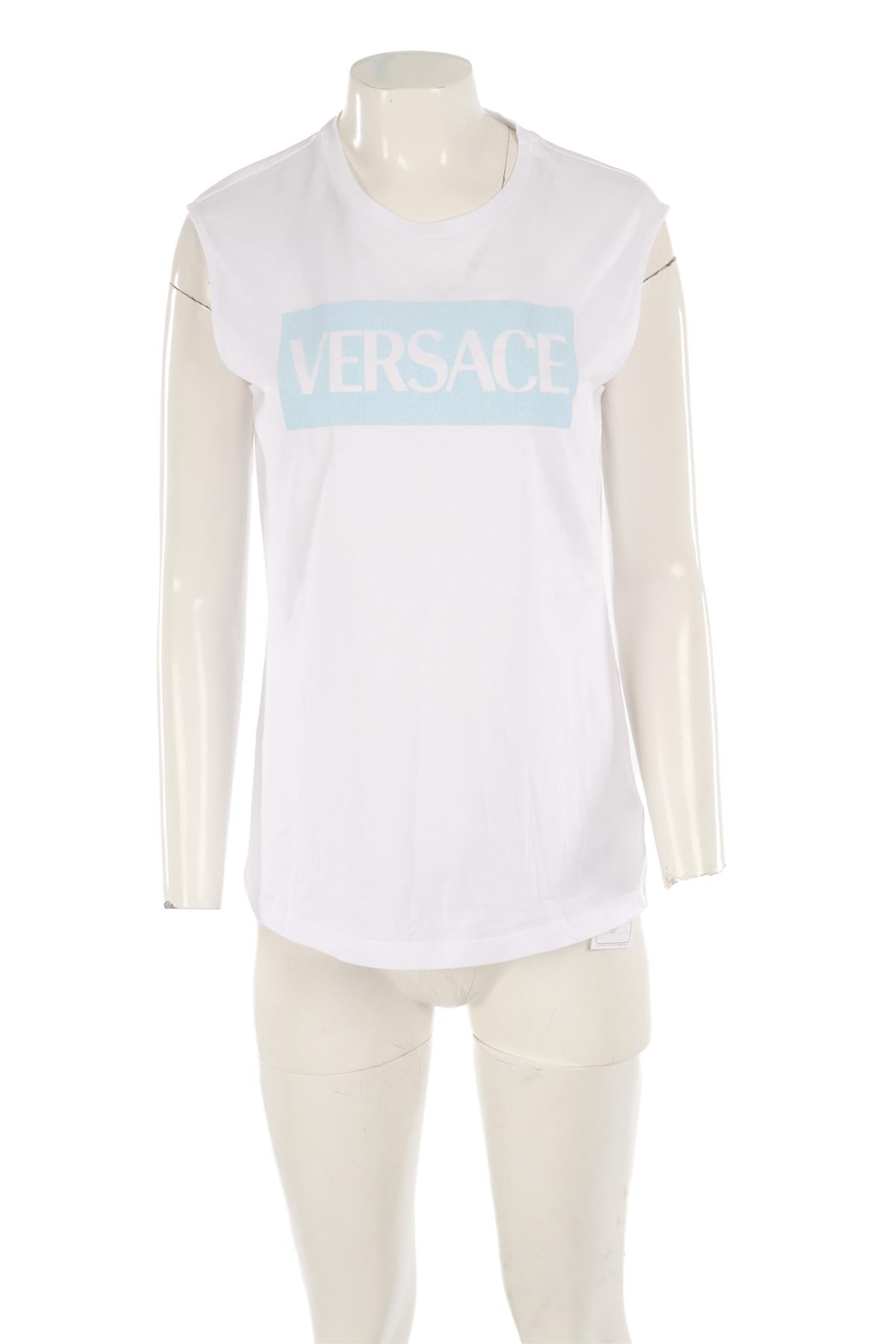 VERSACE WHITE COTTON T-SHIRT IT 40 UK 8