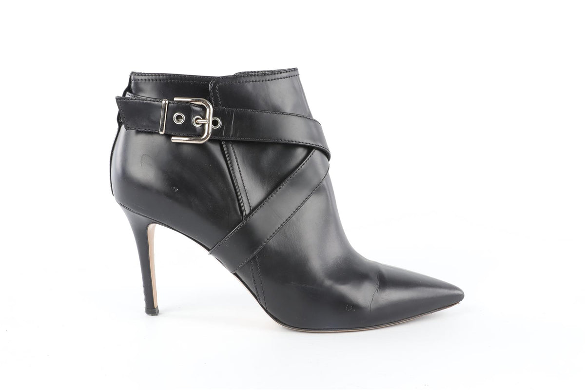 GIANVITO ROSSI BLACK LEATHER ANKLE BOOTS EU 39 UK 6 US 9