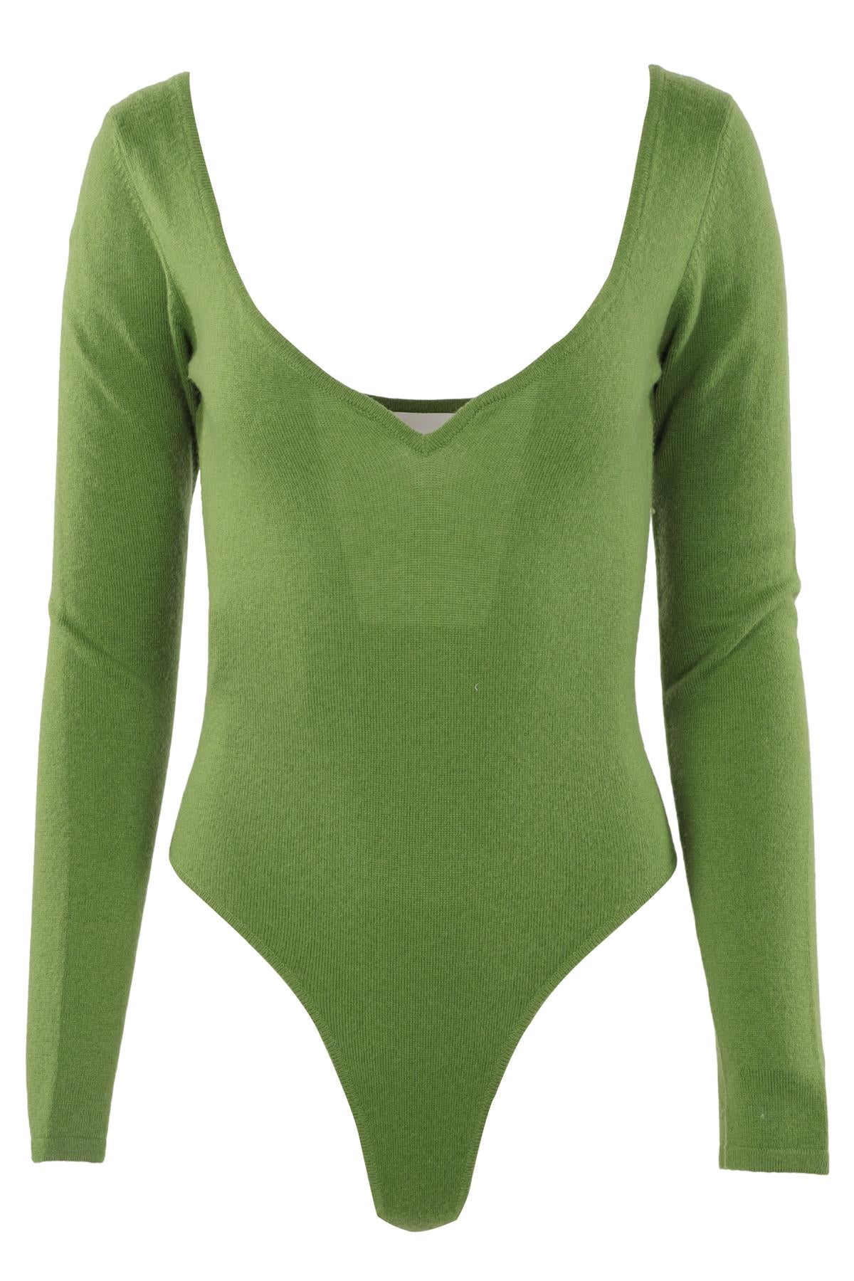 PARIS GEORGIA GREEN WOOL BODYSUIT SMALL