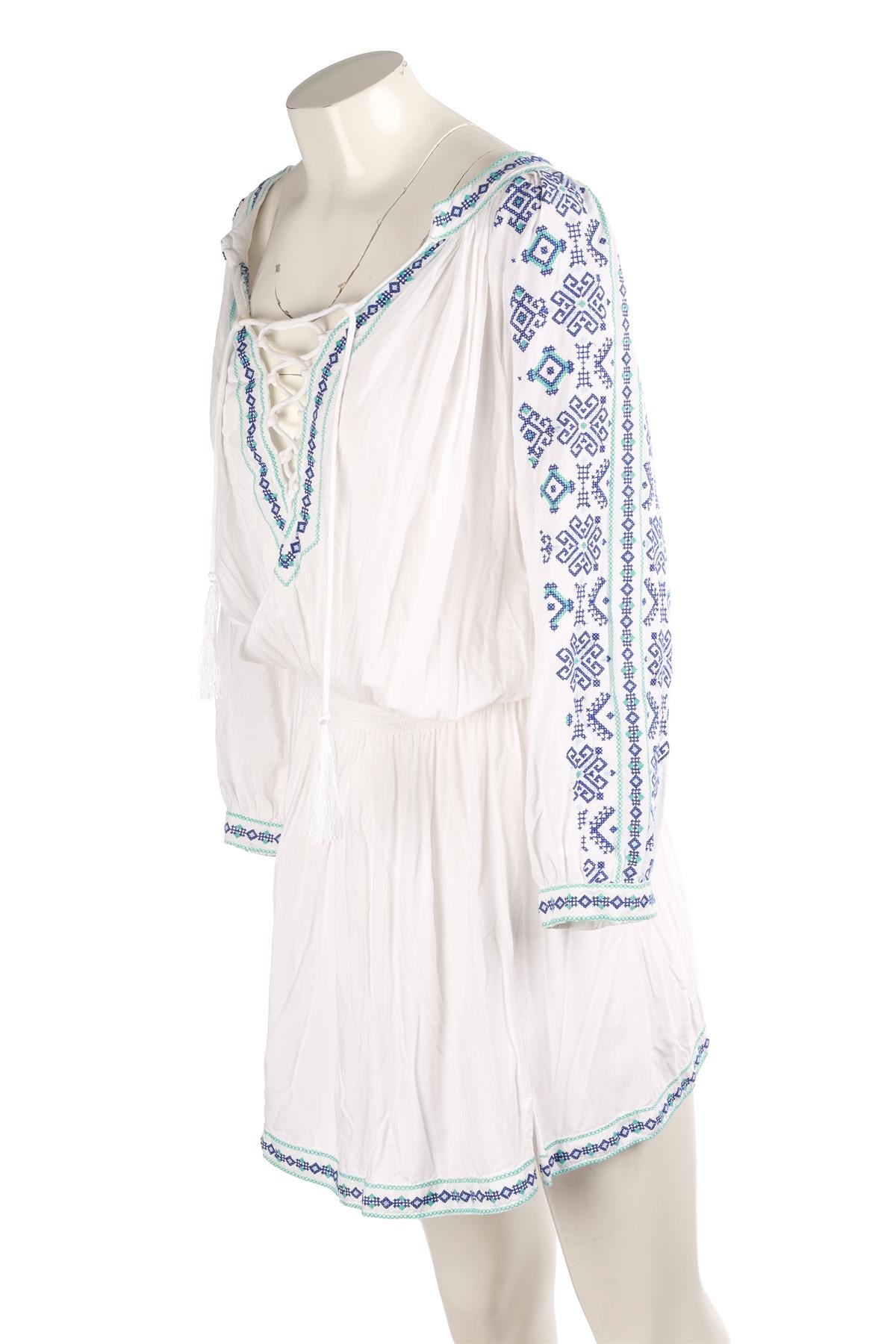 MELISSA ODABASH WHITE VOILE MINI DRESS SMALL
