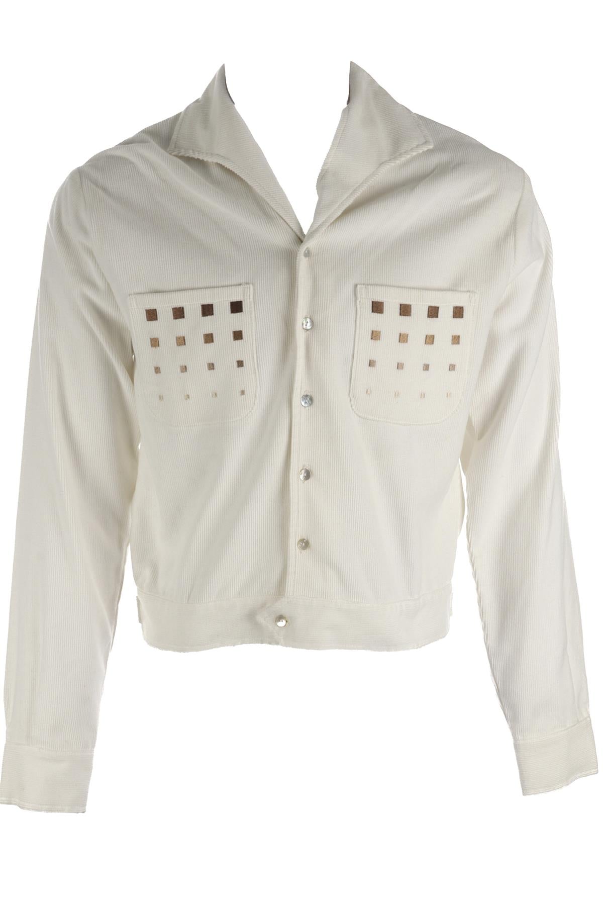 SCOTT FRASER COLLECTION WHITE MEN'S CORDUROY JACKET XSMALL