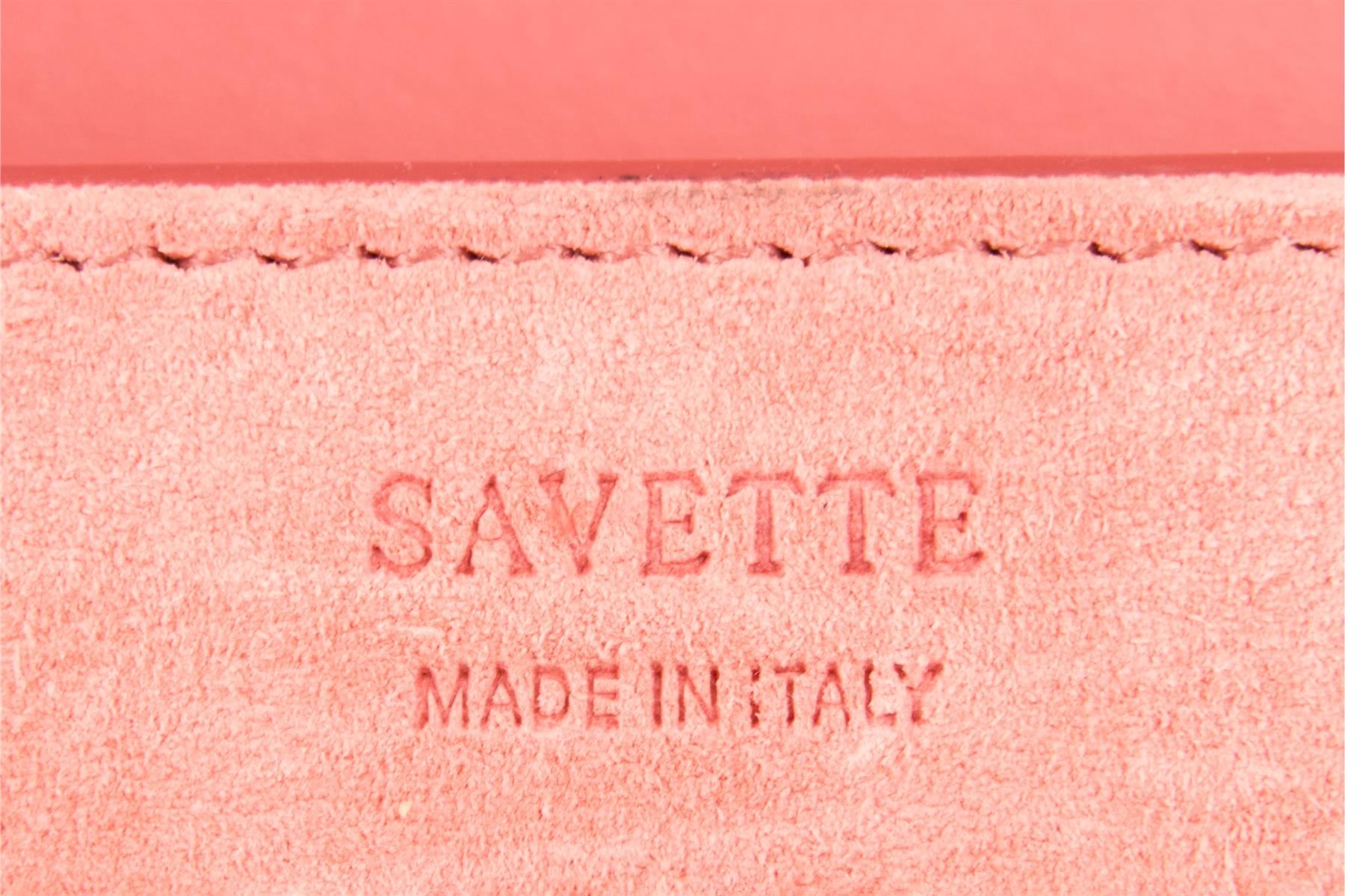 SAVETTE PINK SYMMETRY SUEDE TOTE BAG