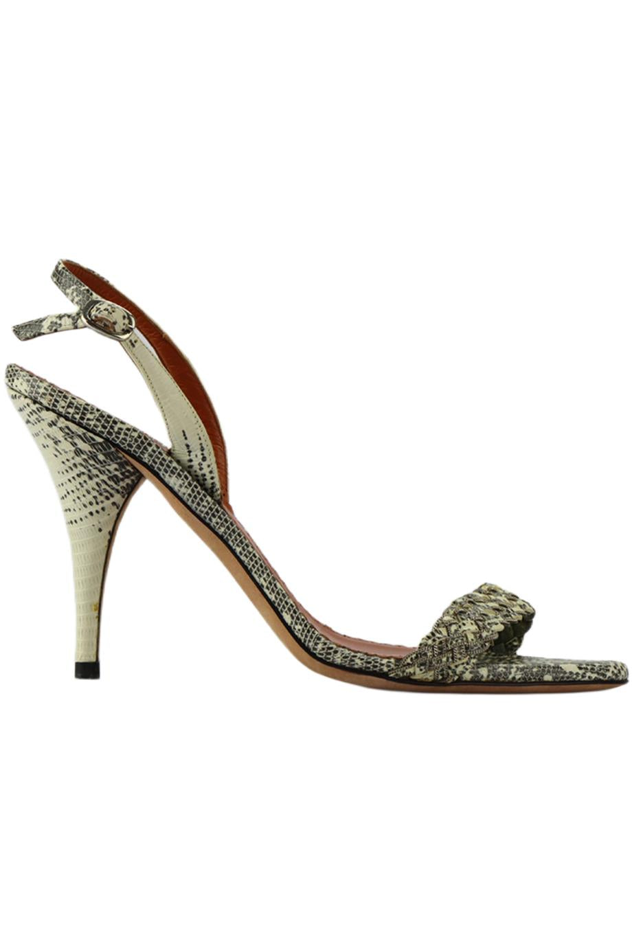 OSCAR DE LA RENTA SNAKE EFFECT LEATHER SANDALS EU 38 UK 5 US 8