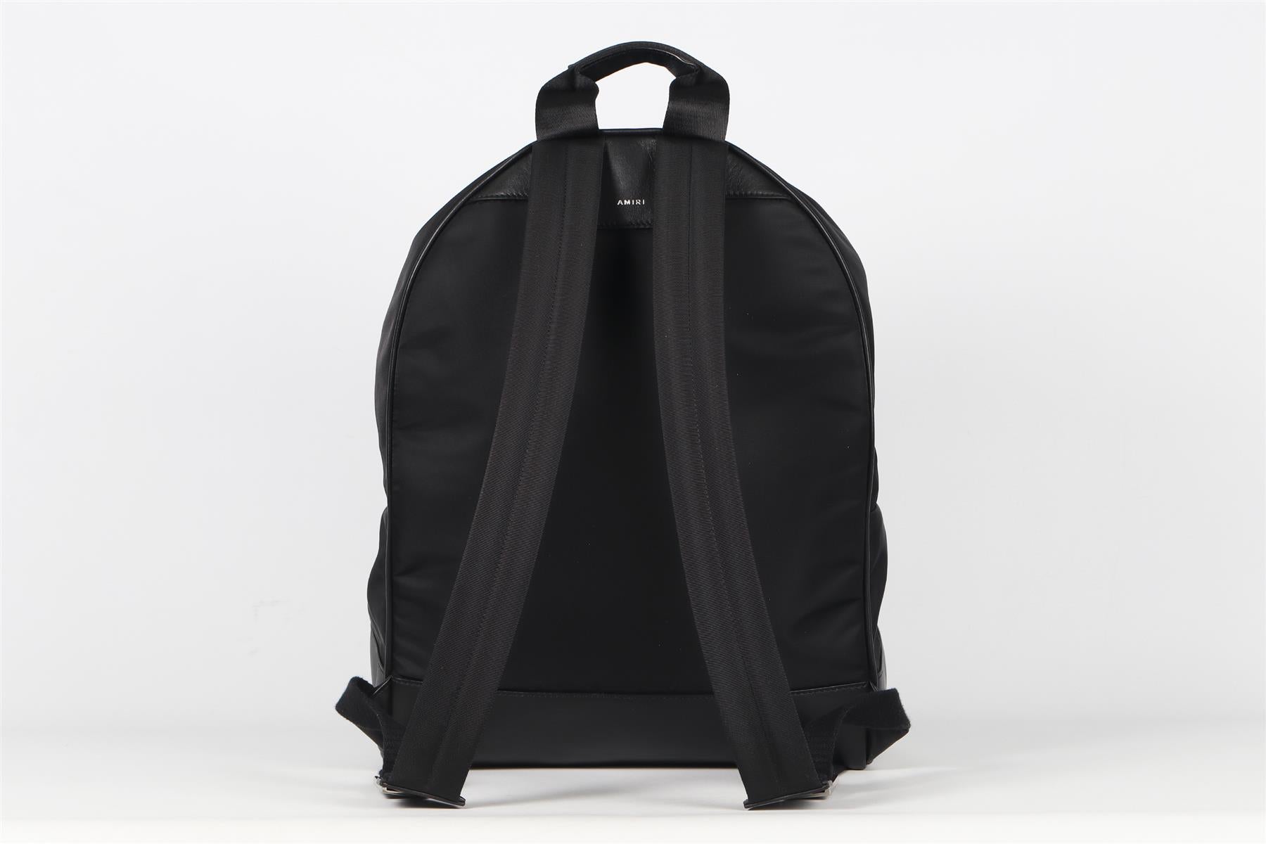 AMIRI BLACK NYLON AND LEATHER BACKPACK