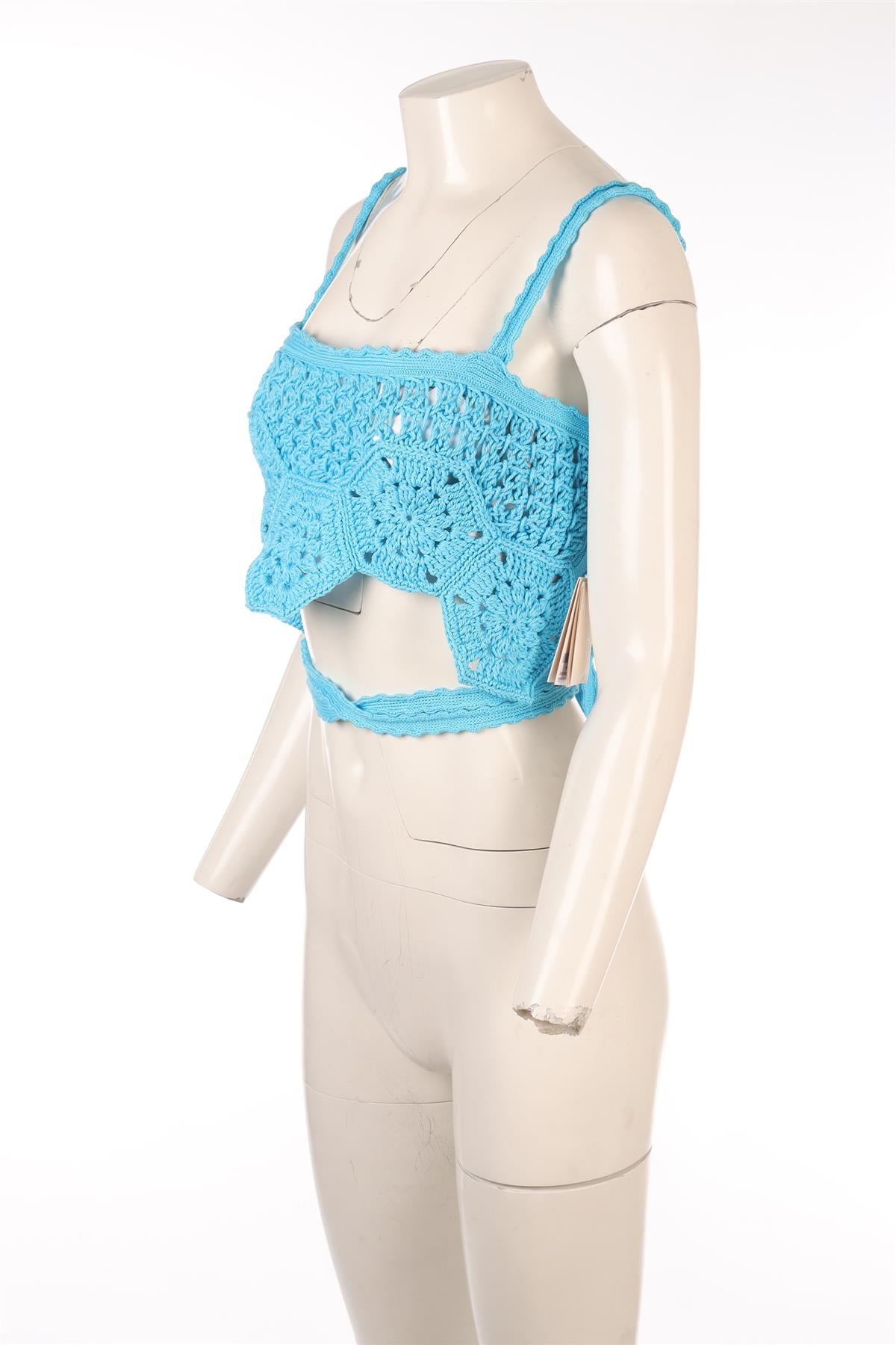 ALANUI BLUE CROCHET TOP MEDIUM-LARGE