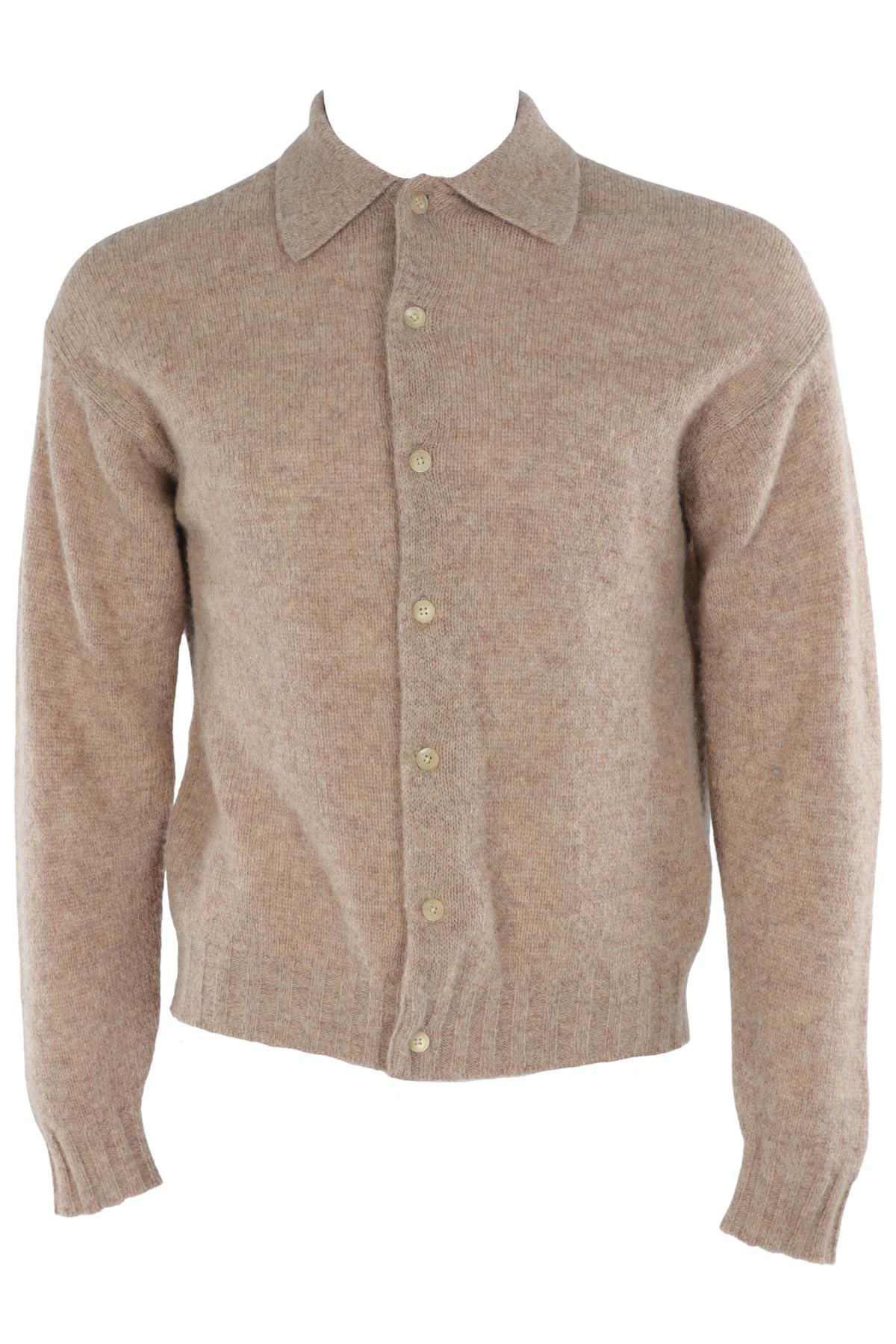 AURALEE BEIGE MEN'S WOOL CARDIGAN 3 UK/US 38