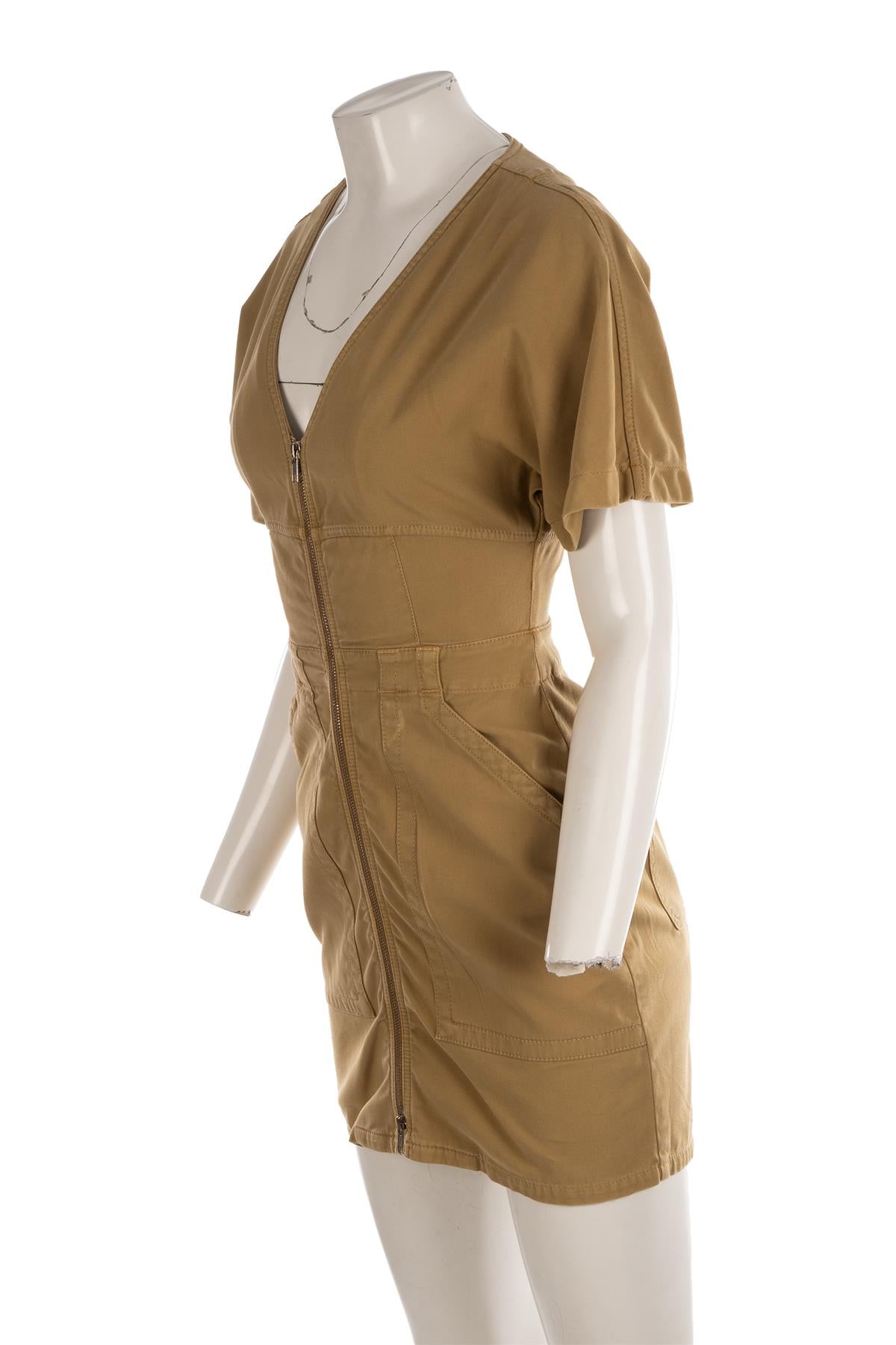 A.L.C. Green Cotton Mini Dress US 0 UK 4