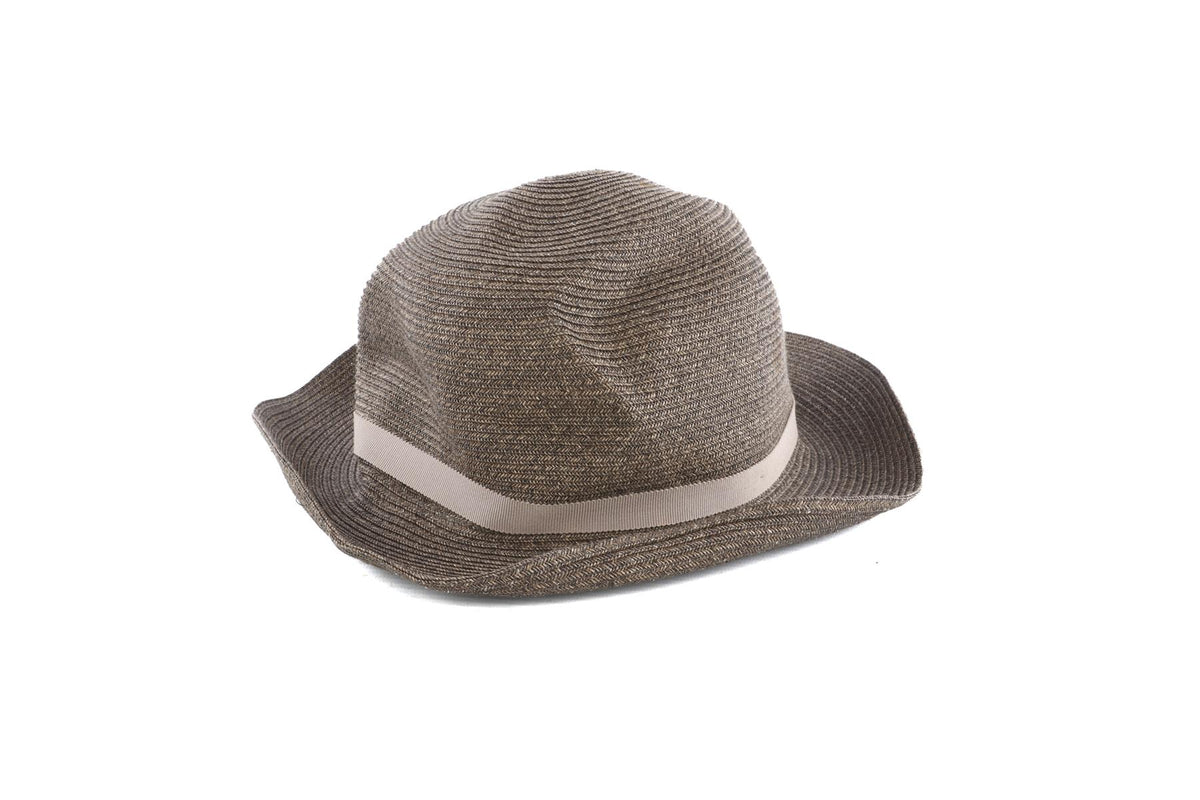 MATURE HA. BROWN PAPER SUN HAT 59CM