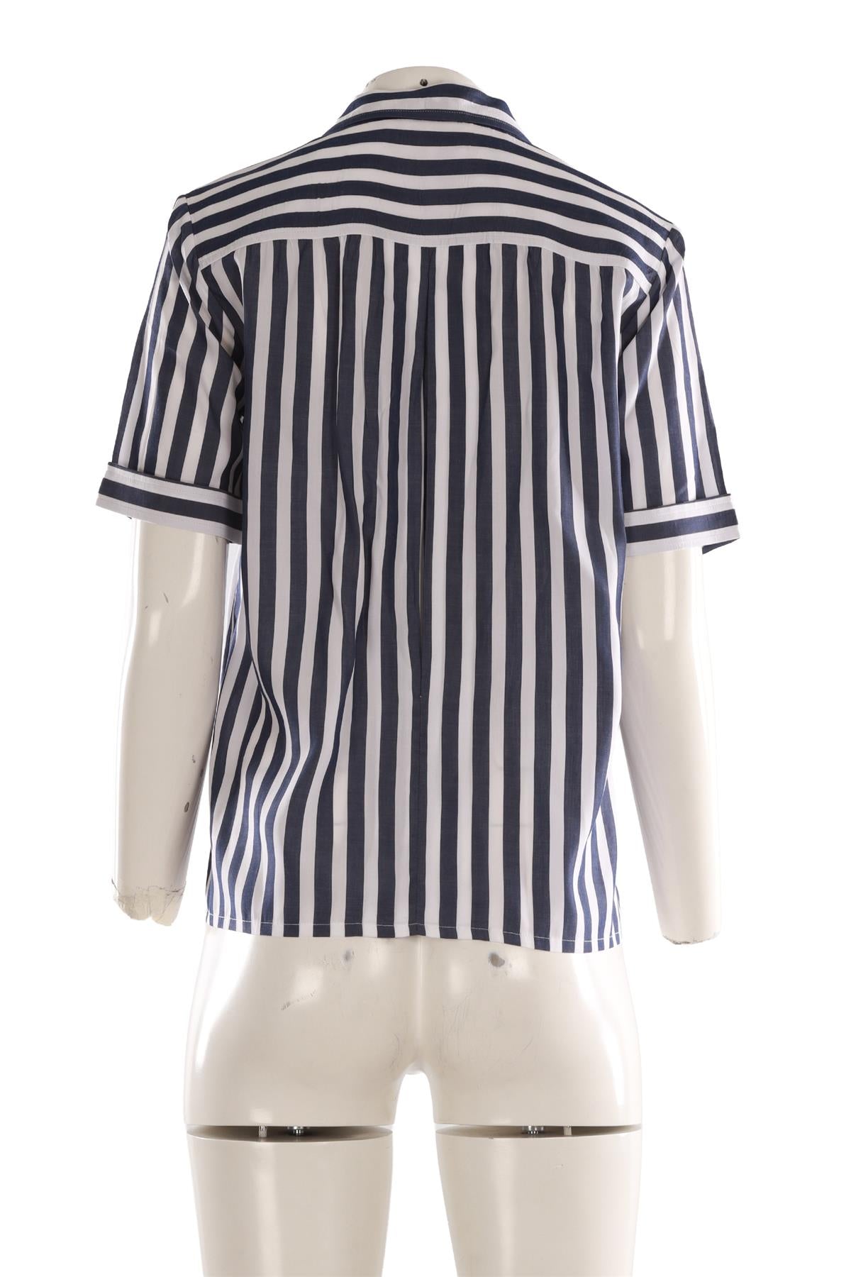 CELINE BLUE TRIOMPHE COTTON SHIRT FR 36 UK 8