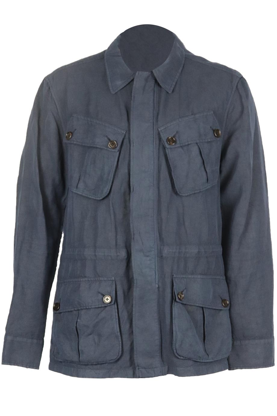 RALPH LAUREN BLACK LABEL MEN'S LINEN AND COTTON BLEND UTILITY JACKET LARGE