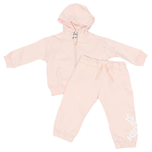 KENZO PINK BABY GIRLS COTTON HOODIE AND PANTS SET 18 MONTHS