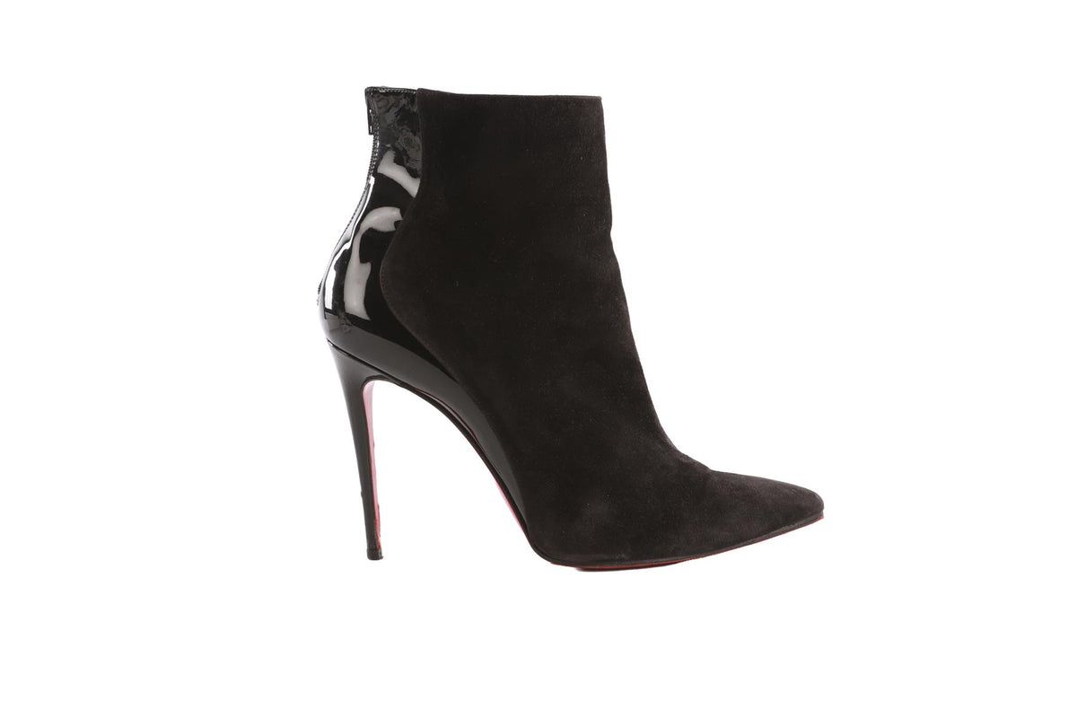 CHRISTIAN LOUBOUTIN BLACK SUEDE ANKLE BOOTS EU 38.5 UK 5.5 US 8.5