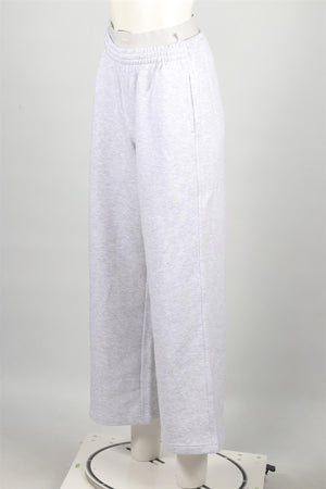 SKIMS GREY COTTON WIDE LEG PANTS XSMALL