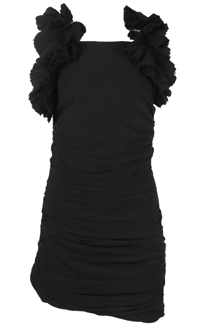 ISABEL MARANT RUCHED COTTON MINI DRESS FR 40 UK 12