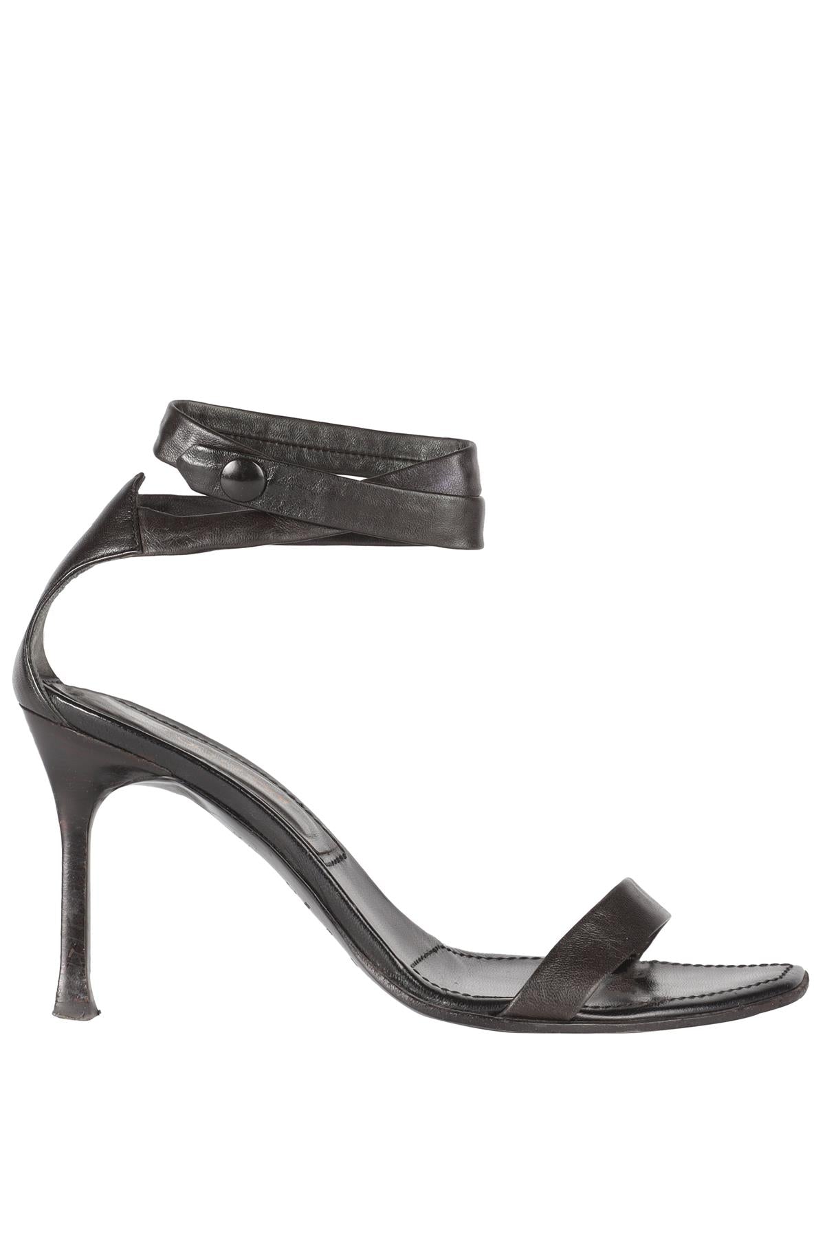 SERGIO ROSSI BLACK LEATHER SANDALS EU 35.5 UK 2.5 US 5.5