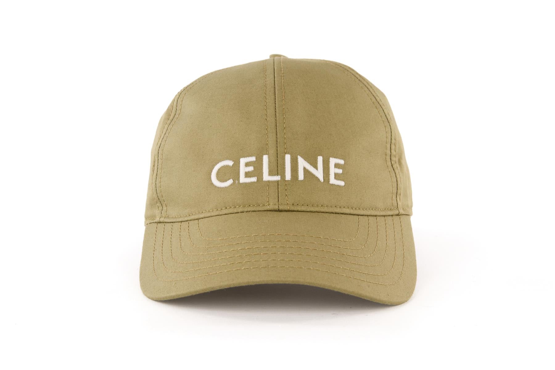 CELINE GREEN COTTON BASEBALL CAP SMALL