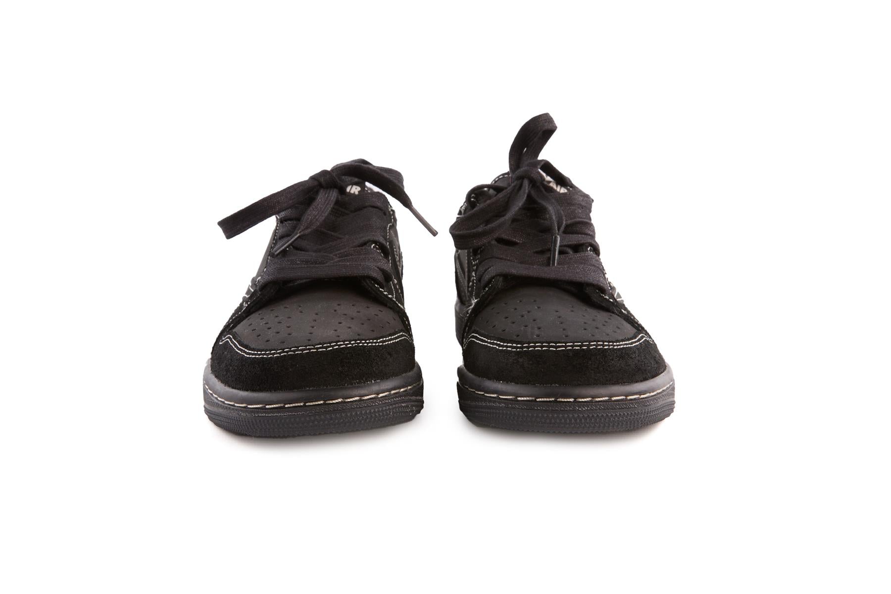 NIKE + TRAVIS SCOTT BLACK AIR JORDAN 1 BLACK PHANTOM SNEAKERS UK 6 EU 39 US 6.5