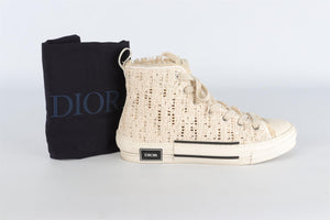 CHRISTIAN DIOR CREAM MEN'S B23 MACRAMÉ SNEAKERS EU 44 UK 10 US 11