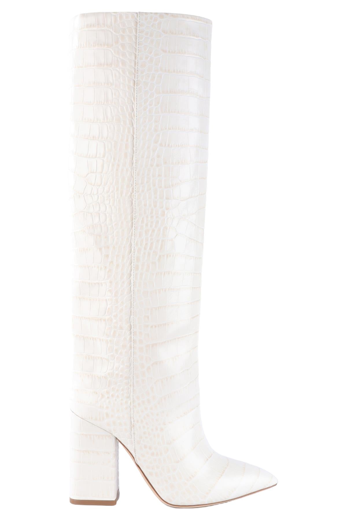 PARIS TEXAS WHITE LEATHER KNEE HIGH BOOTS EU 38 UK 5 US 8