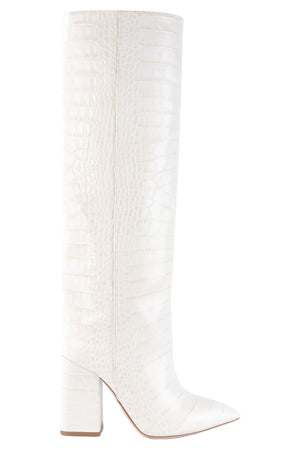 PARIS TEXAS WHITE LEATHER KNEE HIGH BOOTS EU 38 UK 5 US 8