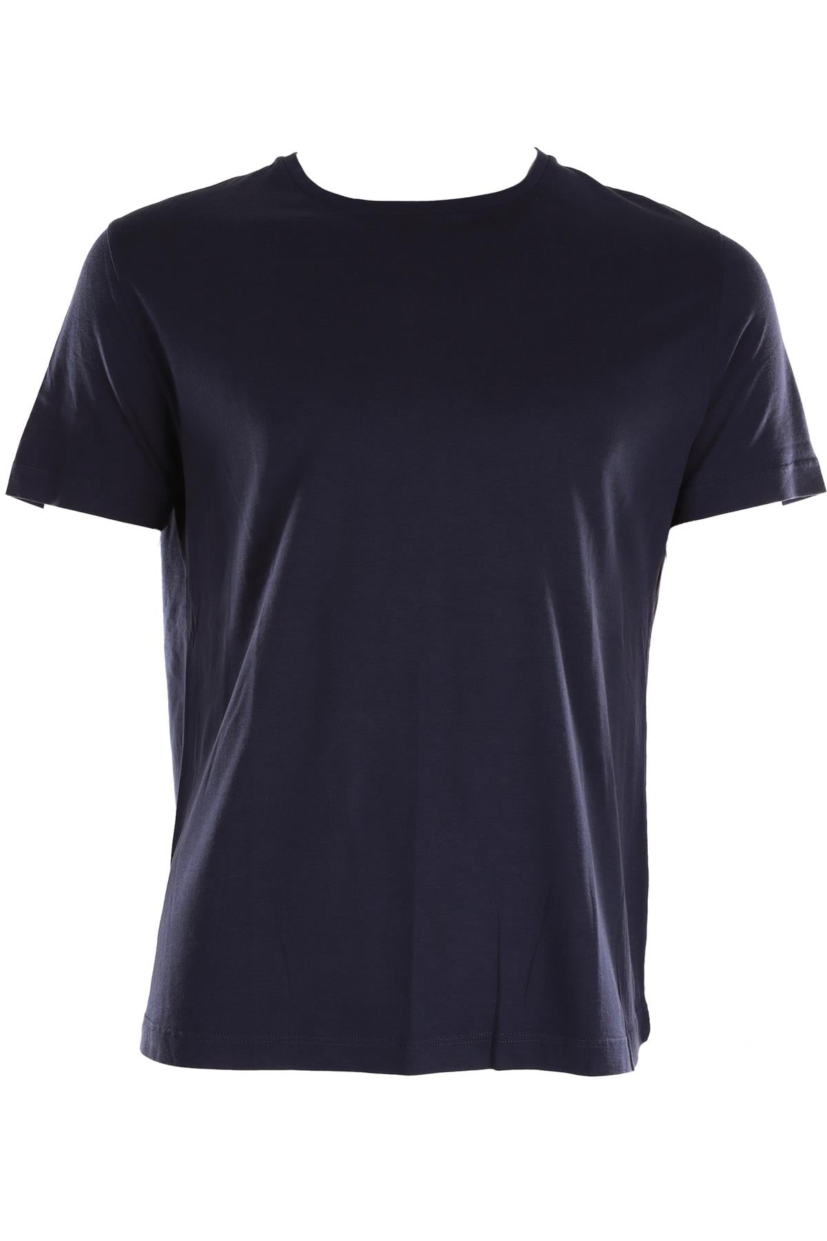 LORO PIANA BLUE MEN'S SILK T-SHIRT LARGE