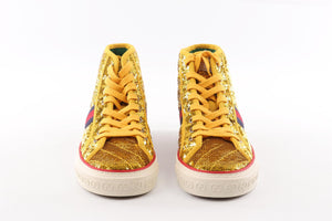 GUCCI YELLOW TENNIS 1977 SEQUIN SNEAKERS EU 38 UK 5 US 8