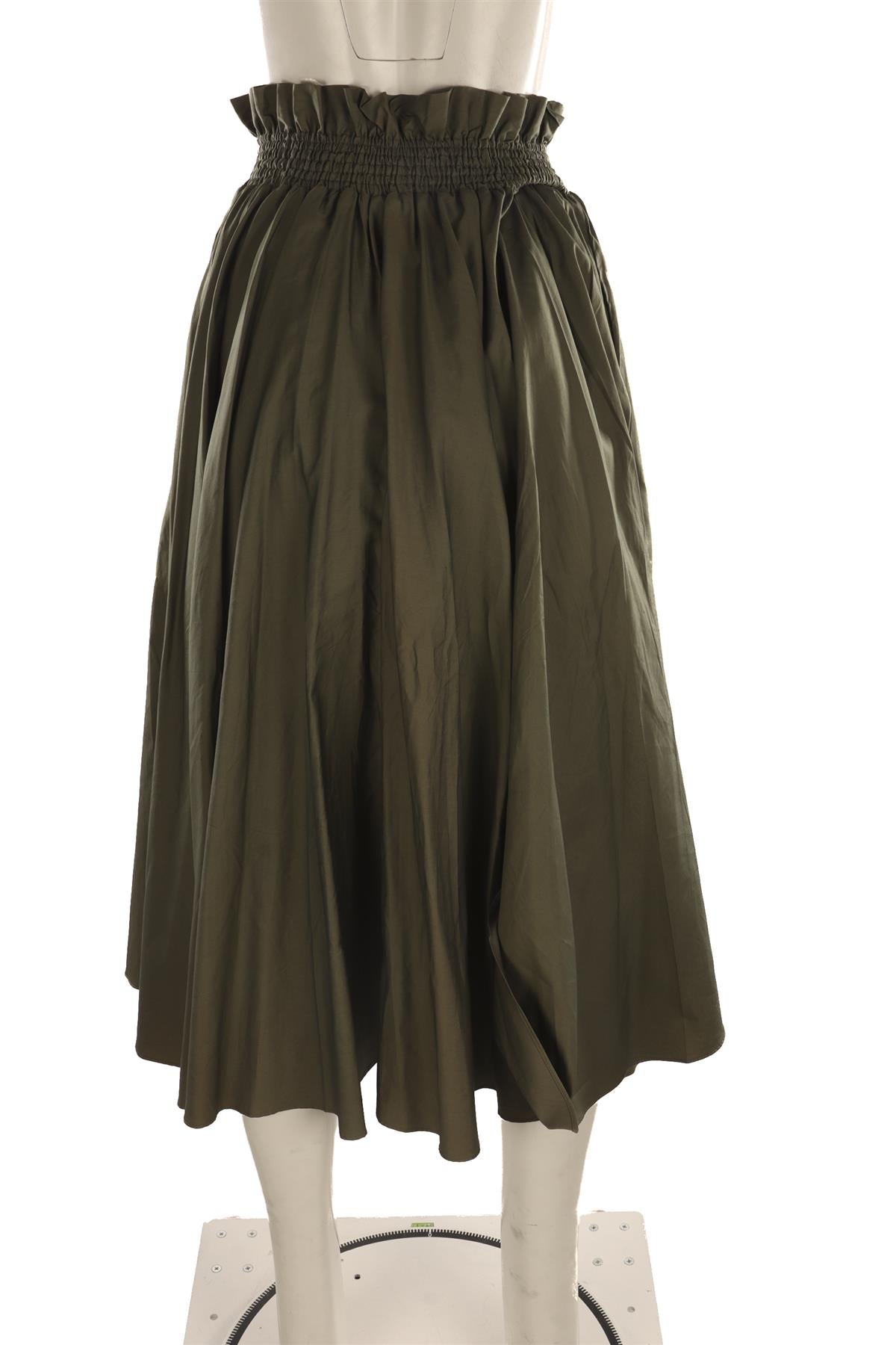 OLISTIC THE LABEL GREEN COTTON MIDI SKIRT SMALL