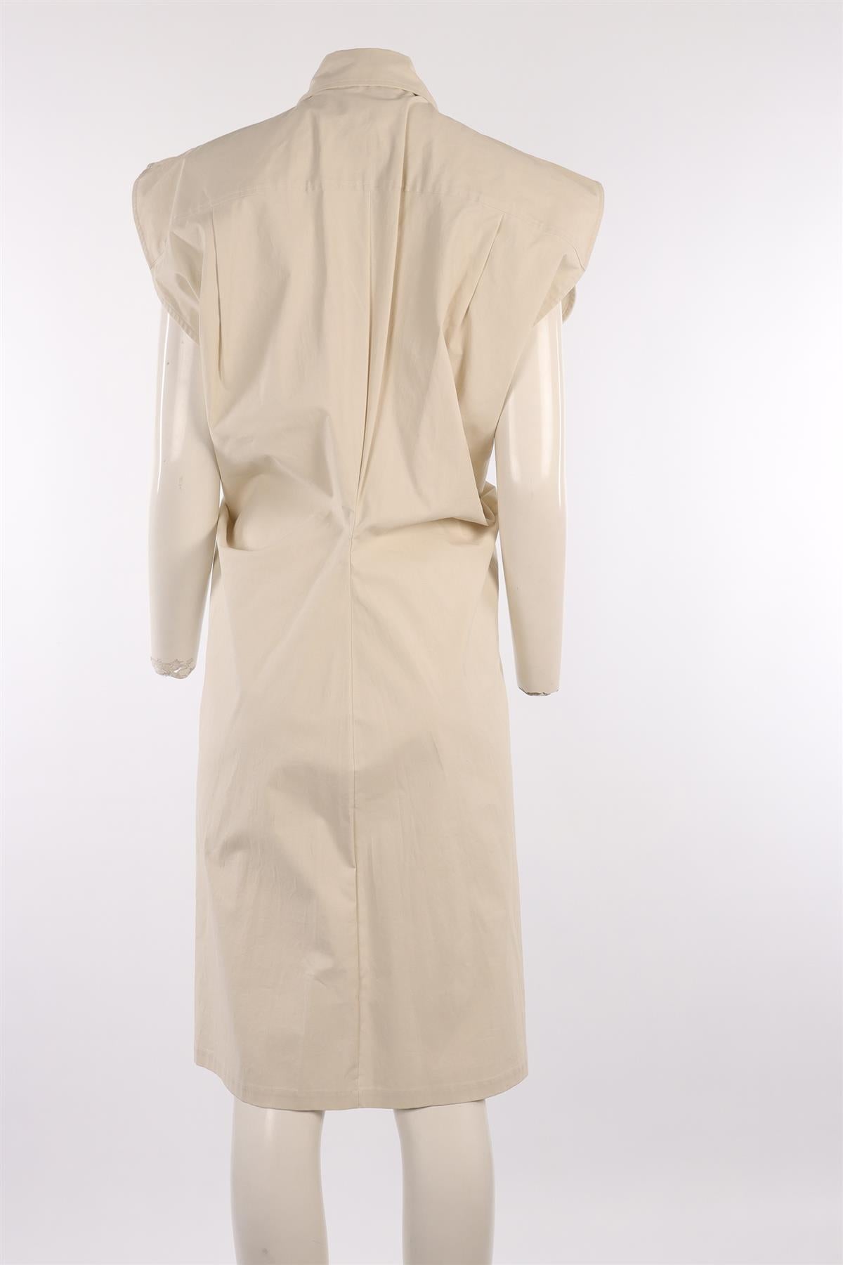 BOTTEGA VENETA BEIGE COTTON MIDI DRESS IT 42 UK 10