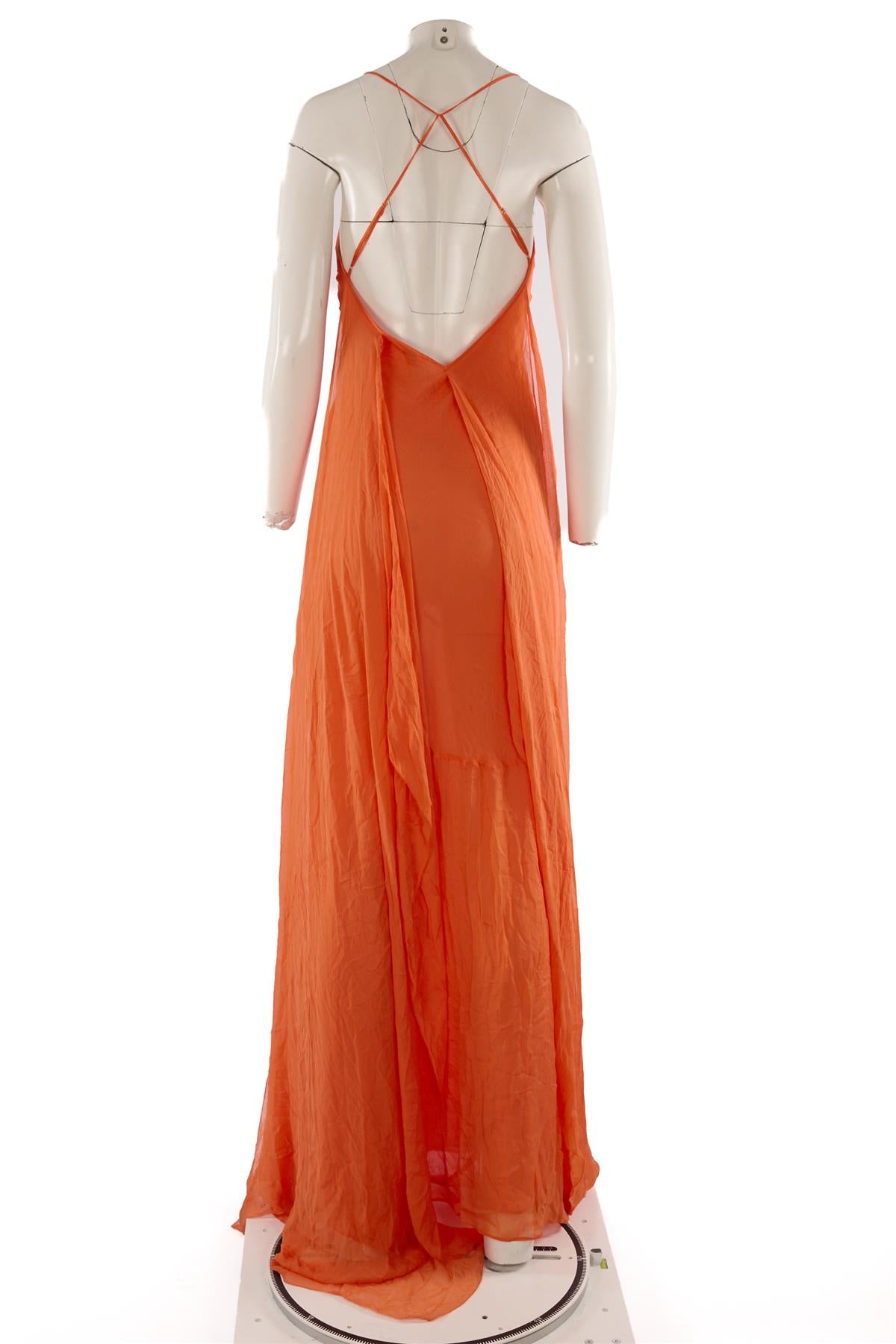 ALEXANDRA MIRO ORANGE MAXI DRESS SMALL