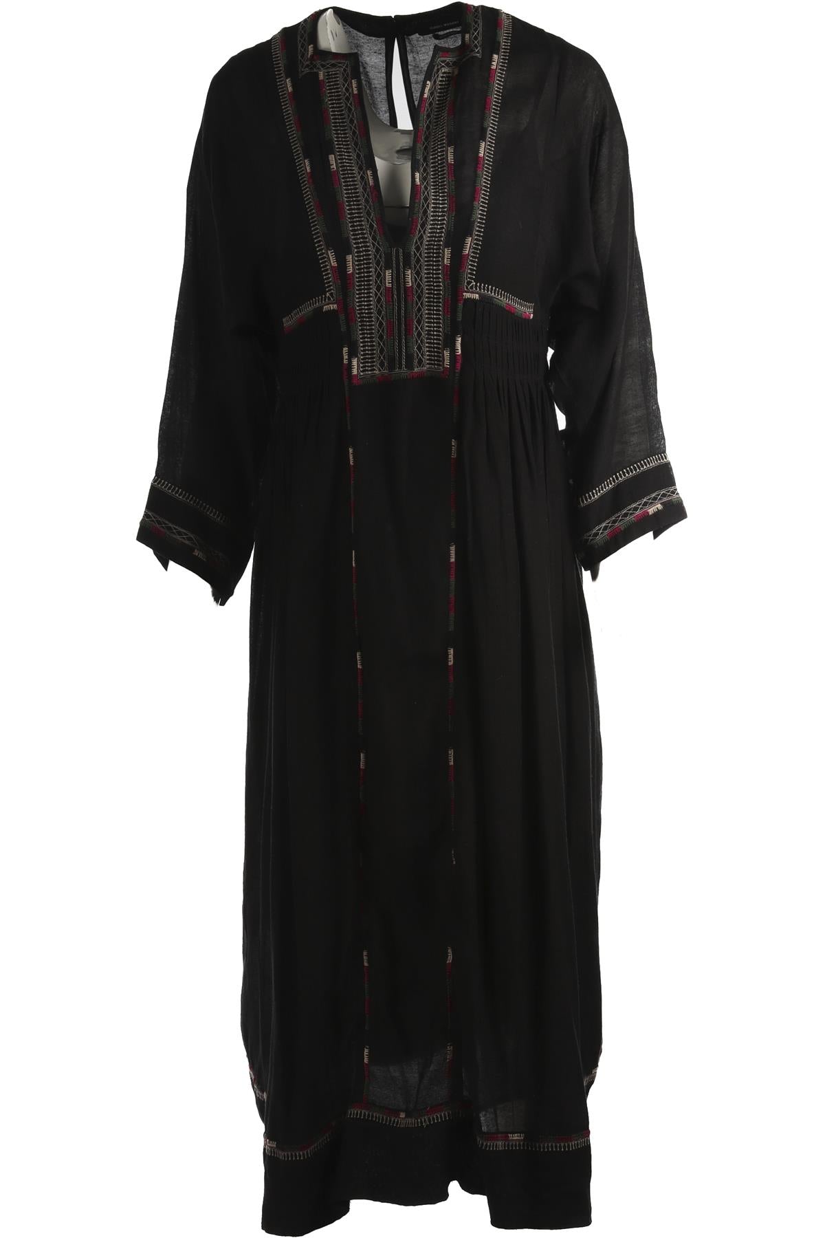 ISABEL MARANT BLACK SILK MIDI DRESS FR 34 UK 6