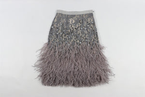 MATTHEW WILLIAMSON GREY LACE MINI SKIRT UK 6