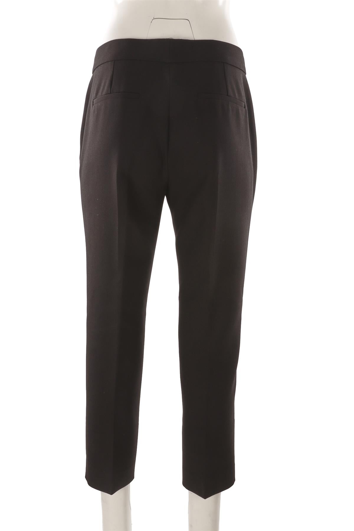 BLACK CREPE STRAIGHT LEG PANTS