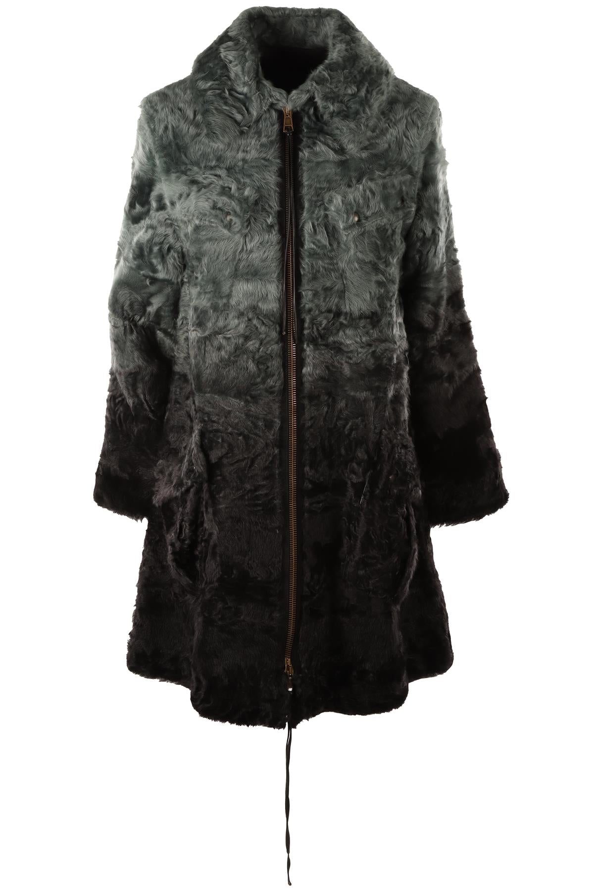 HELEN YARMAK BLUE PERSIAN LAMB COAT IT 44