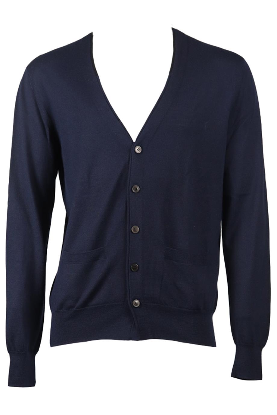 DRIES VAN NOTEN MEN'S WOOL BLEND CARDIGAN LARGE