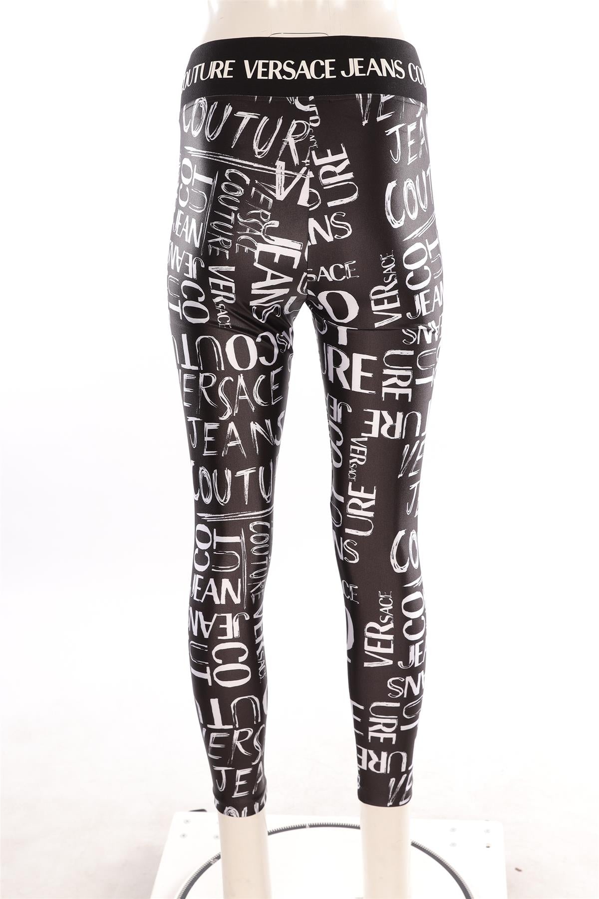 VERSACE JEANS COUTURE BLACK LEGGINGS IT 42 UK 10