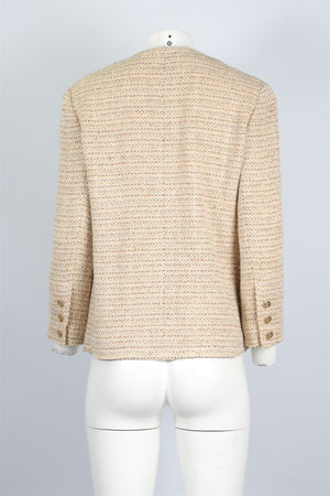 CHANEL BEIGE 1988 TWEED JACKET FR 42 UK 14