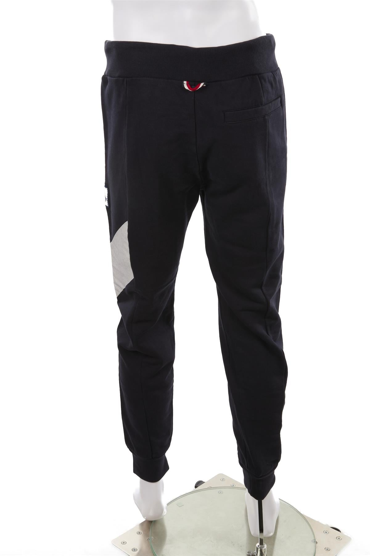 MONCLER GAMME BLEU NAVY MEN'S COTTON TRACK PANTS LARGE