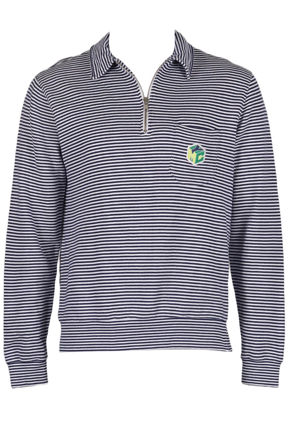 YMC MEN'S STRIPED COTTON SWEATSHIRT SMALL