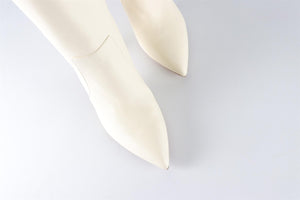 PARIS TEXAS WHITE LEATHER KNEE HIGH BOOTS EU 38.5 UK 5.5 US 8.5