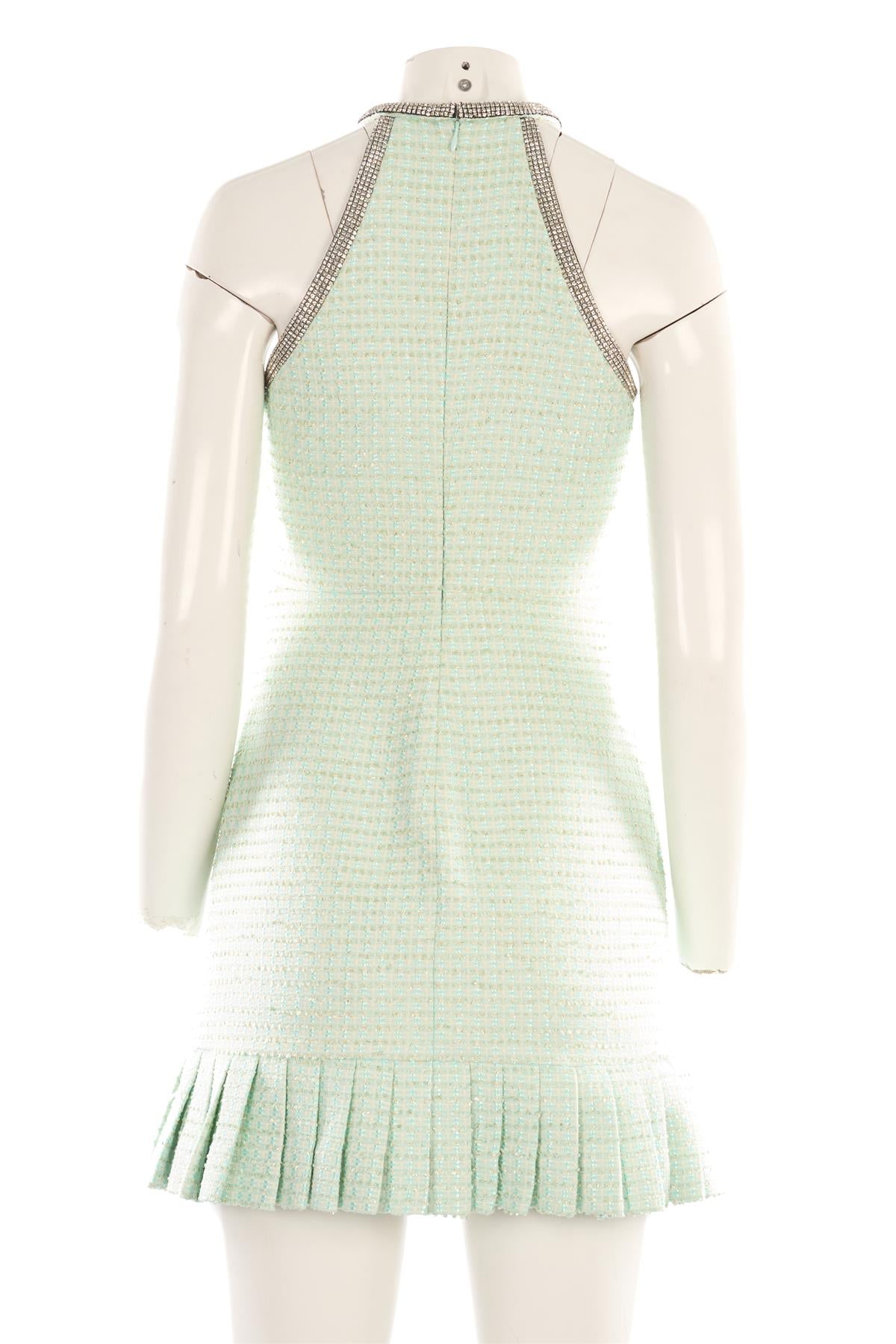 SELF-PORTRAIT BLUE WOOL MINI DRESS UK 8