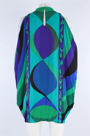 PUCCI MULTI SATIN MINI DRESS IT 36 UK 4