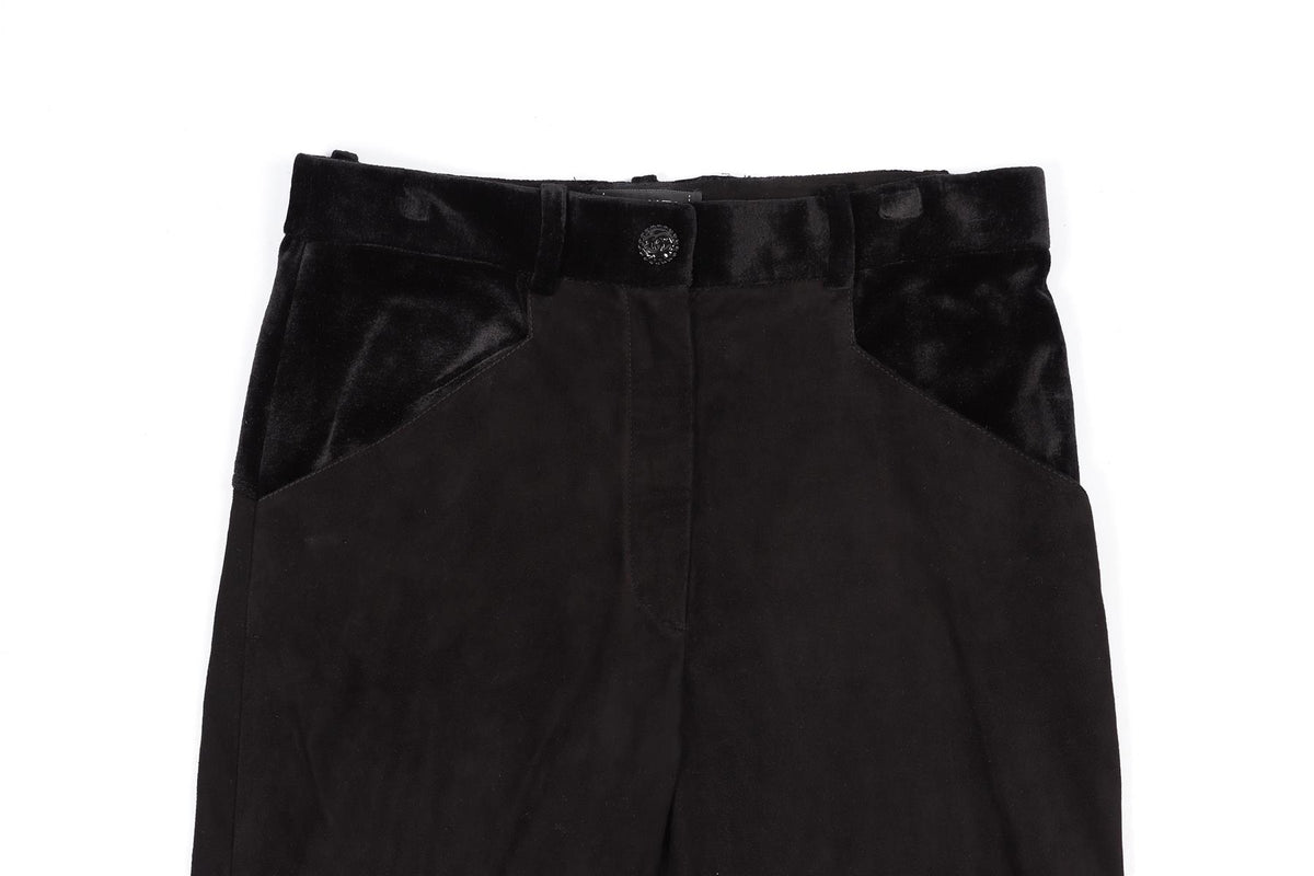 CHANEL 2022 SUEDE AND VELVET SKINNY PANTS IT 38 UK 6