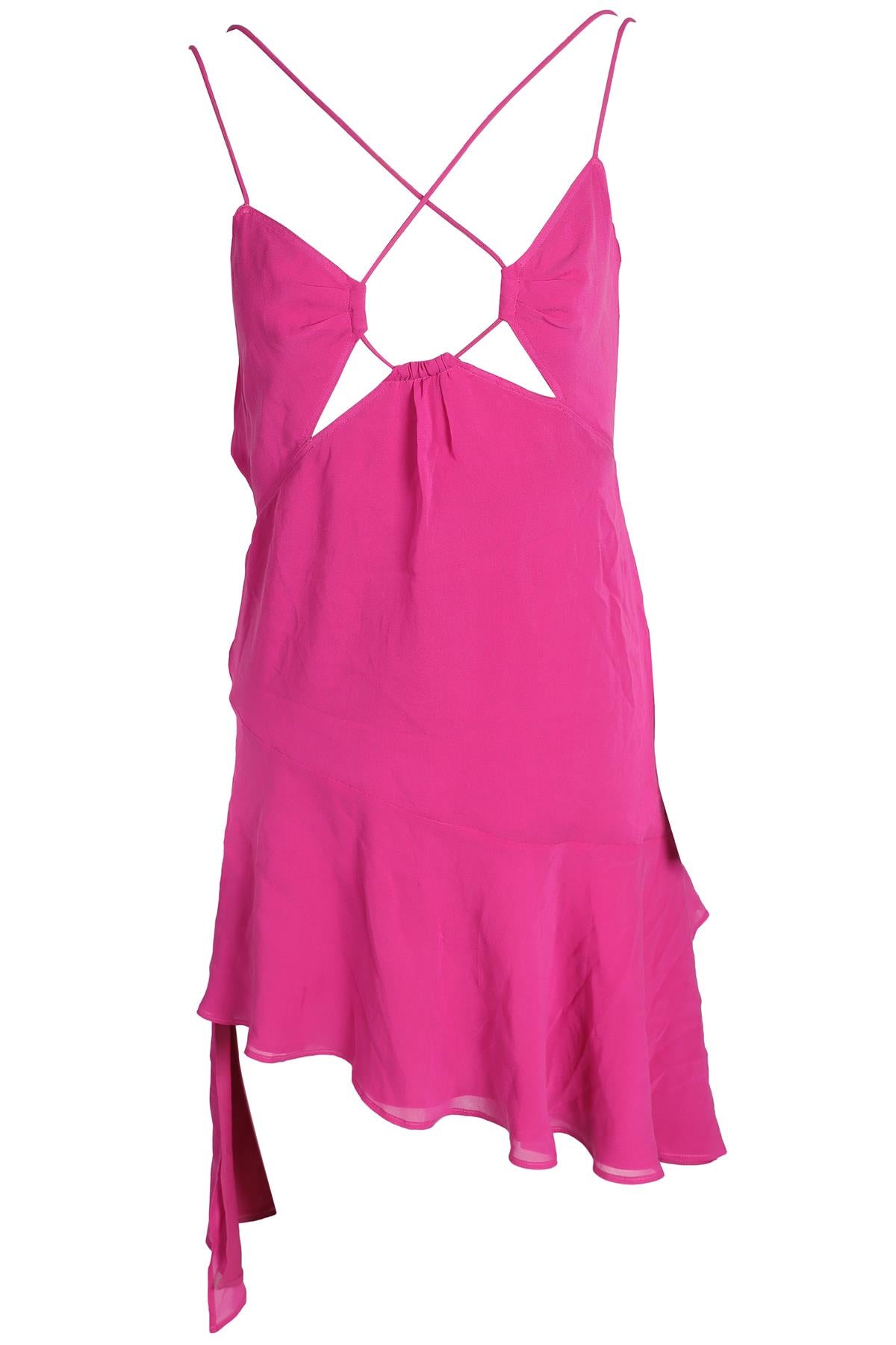 THE ANDAMANE PINK SILK MINI DRESS IT 38 UK 6