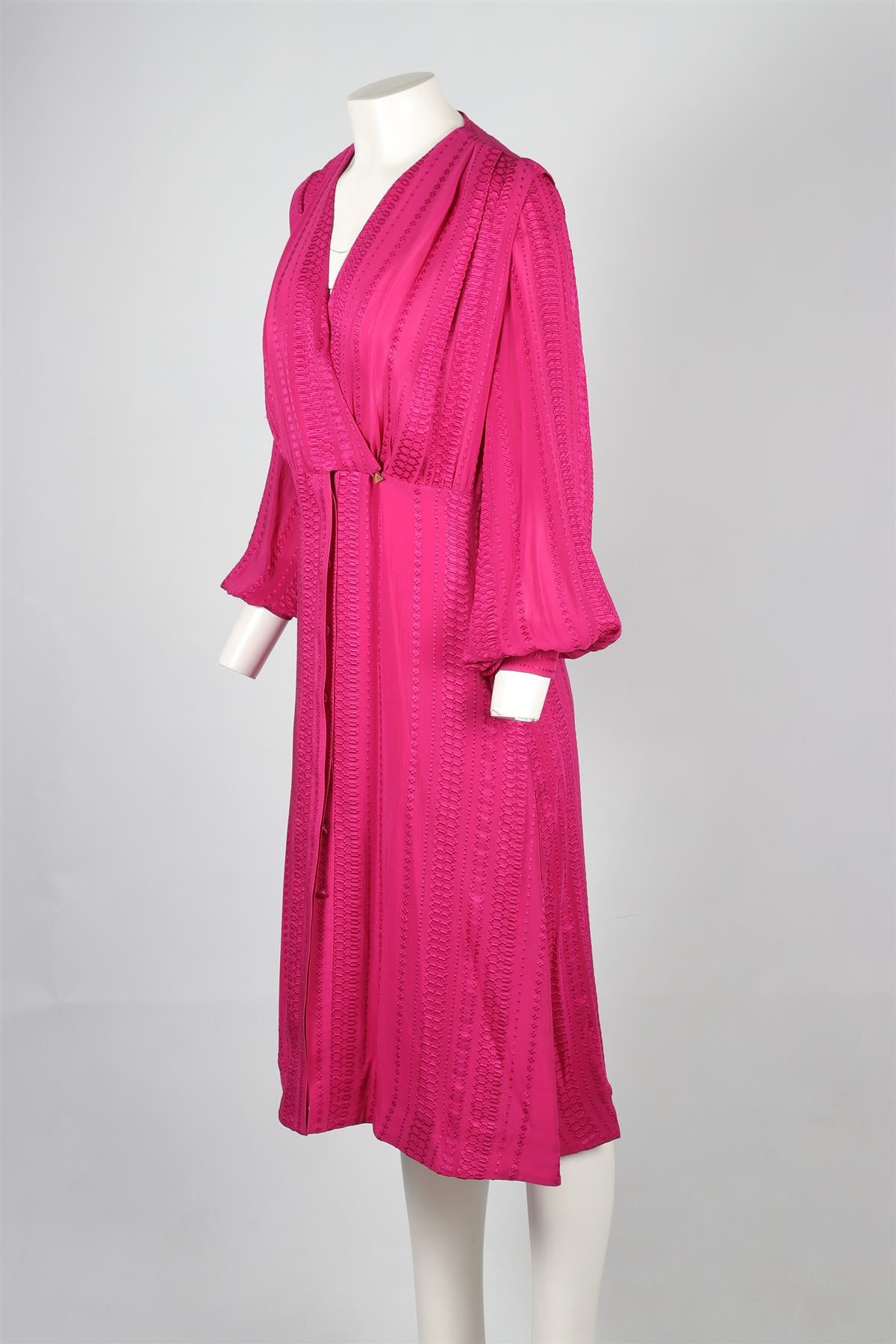 ZEUS & DIONE PINK SILK MIDI DRESS FR 40 UK 12