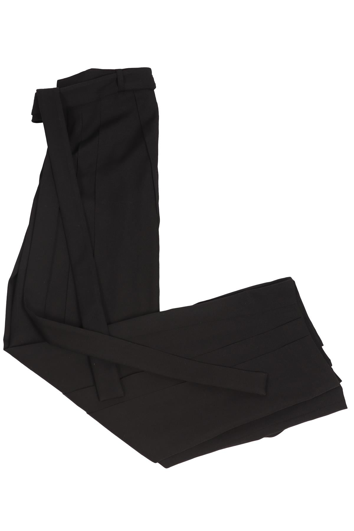 SAINT LAURENT BLACK WOOL WIDE LEG PANTS FR 34 UK 6