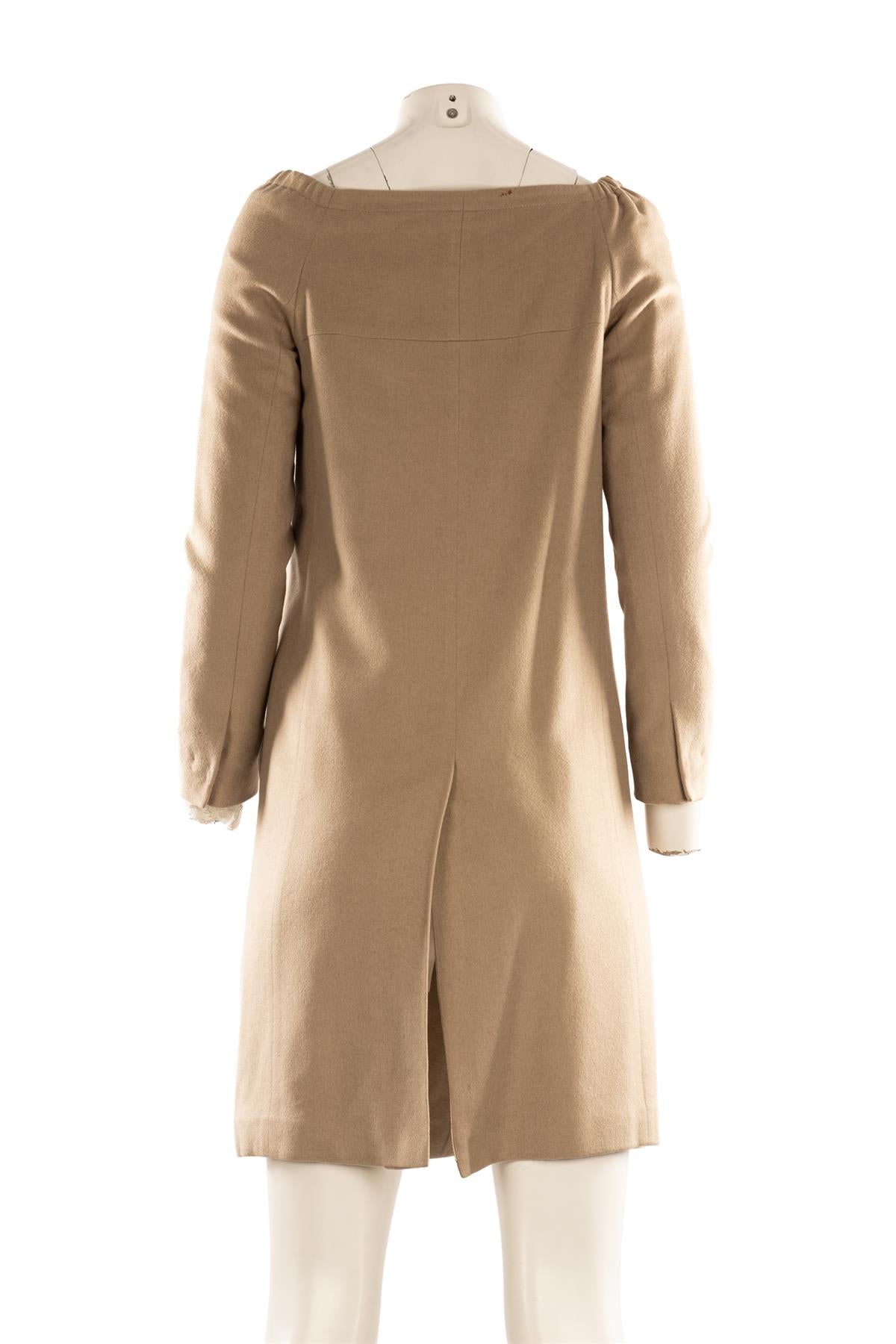 PRADA BEIGE CAMEL COAT IT 38 UK 6